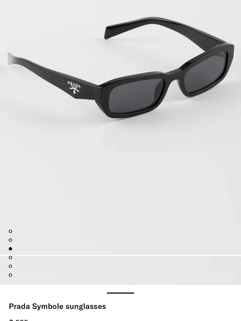 Prada Black Rectangular Symbole Sunglasses